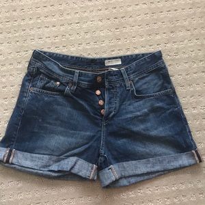 H&M Button-Fly High Waisted Jean Shorts Denim